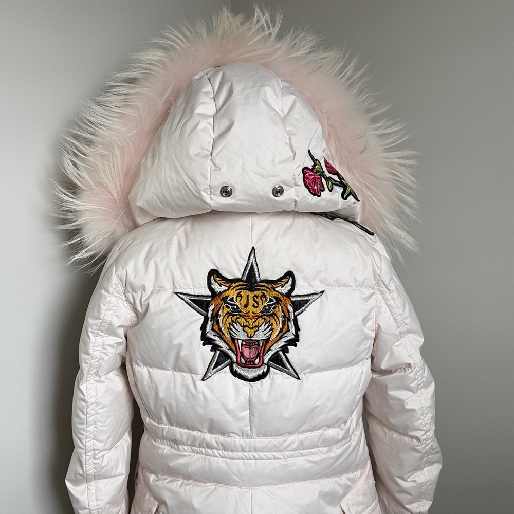 Jet Set Ski Jacket w Faux-Fur Trim Hood - size 0
